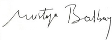 Facsimile signature of Mustafa Balbay