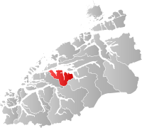 Kart som viser Vestnes kommune.