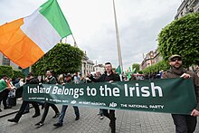 National Party members at an anti-immigration protest in Dublin in May 2024 National Party members at the 7th of May protest.jpg