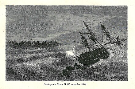 Shipwreck of the Henri IV. Naufrage du Henri IV le 13 novembre 1854-gravure.jpg