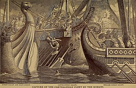 Сражение между римлянами и карфагенянами в представлении художника XIX века