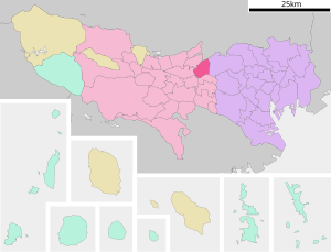 Localizarea lui Nishitōkyō în prefectură