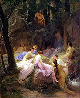 Nymphs Listening To The Songs of Orpheus by Charles François Jalabert (...)