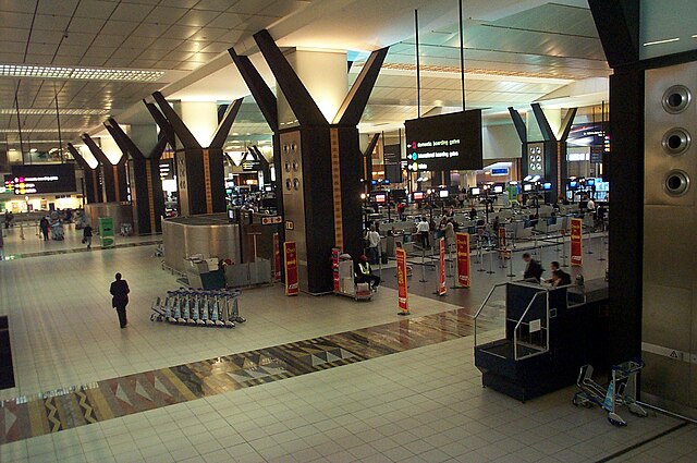Inside the O. R. Tambo International Airport.