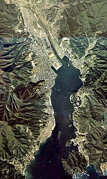 Ofunato city center area Aerial photograph.1977.jpg