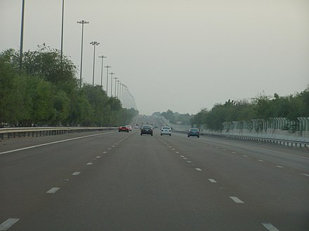 E11 highway, also called Sheikh Zayed road, towards Abu Dhabi from Dubai.