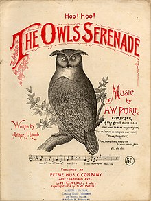 "The Owls Serenade" with music by H. W. Petrie, 1894 sheet music cover OwlsSerenade.jpeg