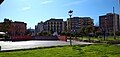 Piazza Nazionale, in parte formata ancora da edifici ottocenteschi, in parte da edifici risalenti alla speculazione edilizia post-bellica che sostituì i palazzi danneggiati dai bombardamenti