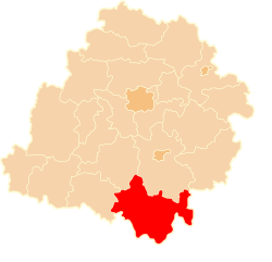 موقعیت شهرستان رادومسکو در نقشه