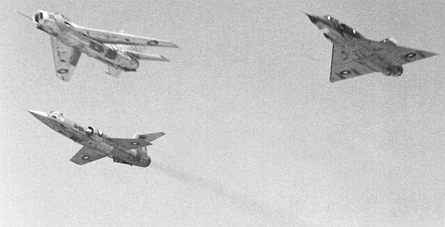 Pakistan Air Force's Cold War Fleet of the 1960s heavily used during the September War of 1965. Above is a PAF's 3-ship formation consisting of a Shen