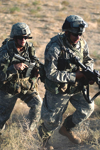 File:Patroling a creek bed near Gardeneh, Afghanistan -b.jpg