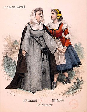 As Fidès in Le Prophète in 1866 (with Emma Mauduit as Berthe, on the right)