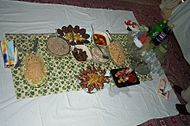 A typical Peshawari dinner course with various dishes