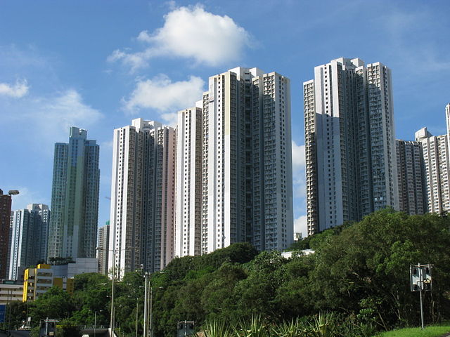 High-rise buildings on land originally occupied by Lam Tin Estate