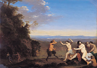 Nymphes et satyres dans un paysage