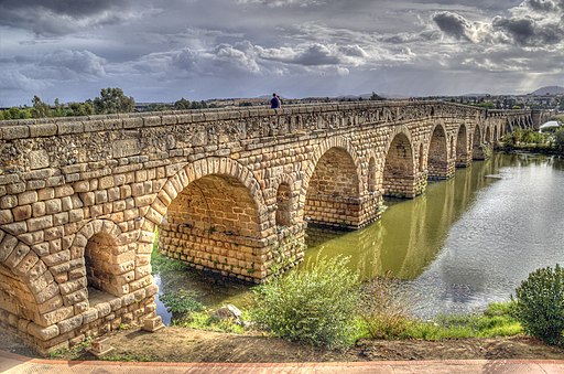 Puente Romana in Merida (Spanien); UNESCO-Welterbe in Spanien. Puente romano de Mérida