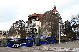 A bus in VZO blue in Rüti ZH