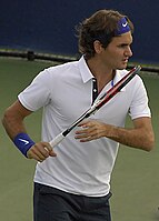 Roger Federer tijdens het ATP-toernooi van Toronto in 2008