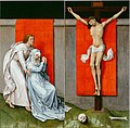 Rogier van der Weyden, La Crucifixion, avec la Vierge et Saint Jean l'Évangéliste, vers 1460[29]