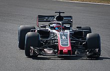 Grosjean driving the VF-18. Romain Grosjean, Haas F1 Team, (42837477075).jpg