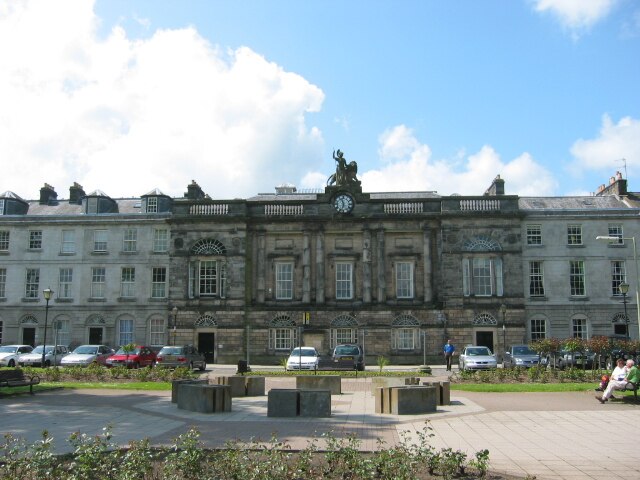 The Old Academy building, situated just over two miles to the northeast of today's structure