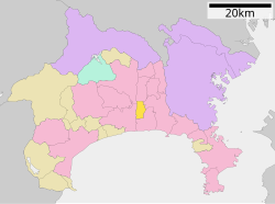 Samukawa okulunun Kanagawa Prefecture şehrindeki konumu