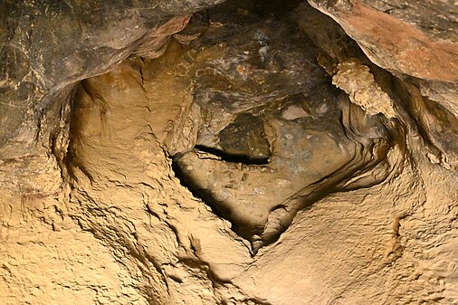Sandia Cave interior, Sandoval County, New Mexico