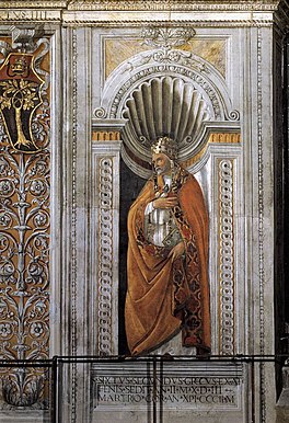 Fresko fan paus Sikstus II yn de Sikstynske Kapel, Rome (Sandro Botticelli‎)