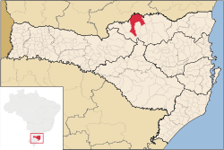 Localização de Canoinhas em Santa Catarina
