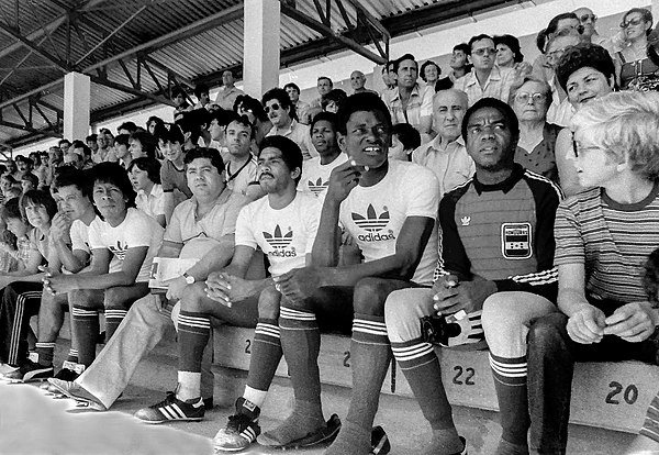 Honduras team in Alginet, during a June 1982 preparatory match.