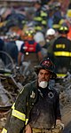 WTCで活動する消防隊員
