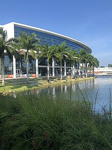 Shalala Student Center looking over Lake Osceola on the University of Miami campus in September 2020 Shalala Student Center.jpg