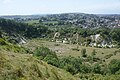 Old quarry land, seen directly underneath St George's Down, on the outskirts of Newport, Isle of Wight.