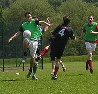 A tackle in association football Soccer tackle.JPEG