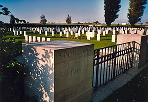 Spoilbank Cemetery Flanders - Entrance Stone - Redvers.jpg