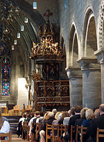 Pulpit in Stavanger Cathedral Stavanger Cathedral pulpit.jpg