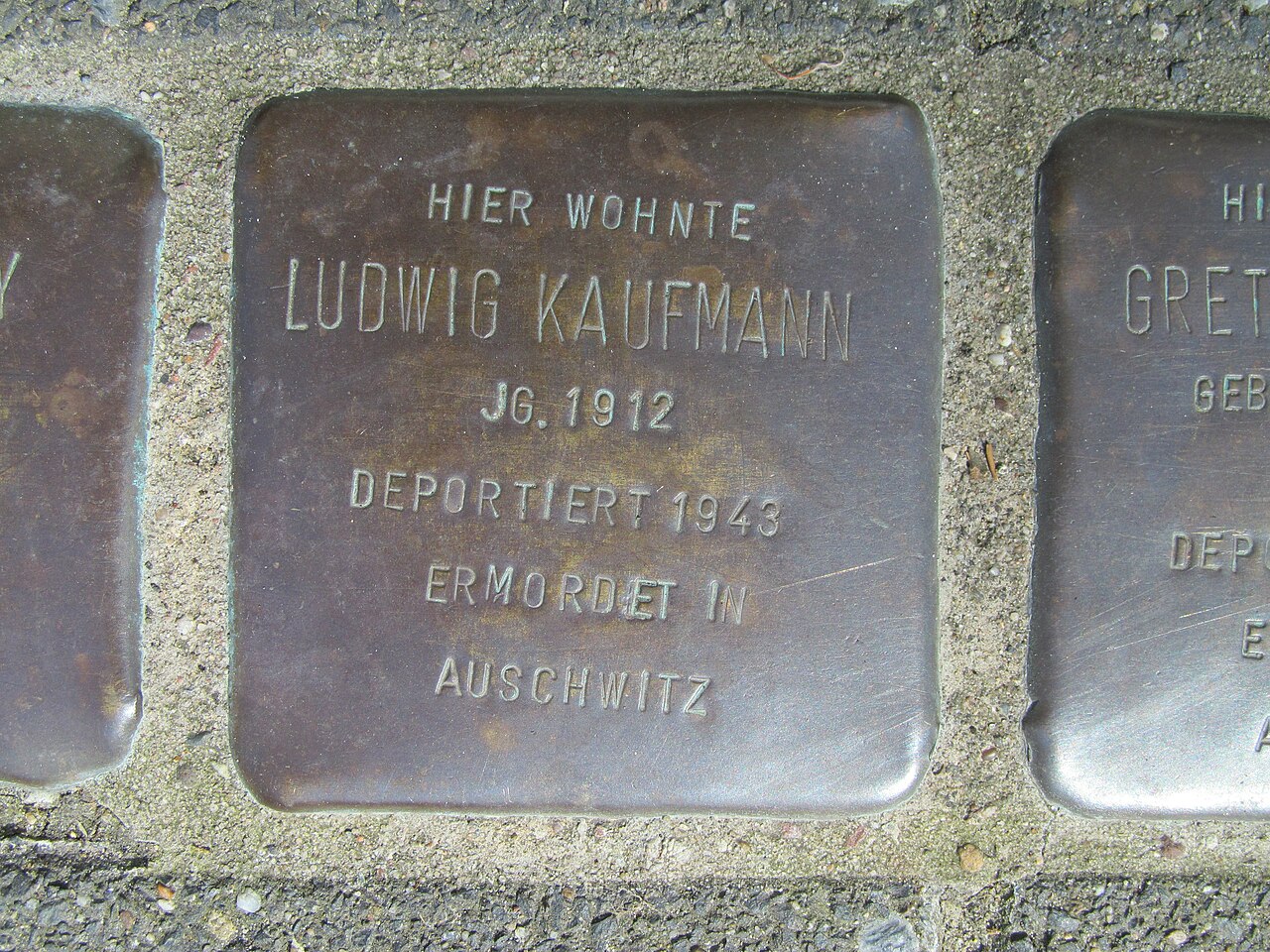 Stolperstein Ludwig Kaufmann, 1, Kahlertstraße 24, Gütersloh, Landkreis Gütersloh.jpg