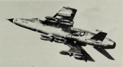 F-105 Thunderchief carrying sixteen 750 lb bombs StrikeChief.png