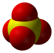 Modelo bola e bastão do ânion sulfato