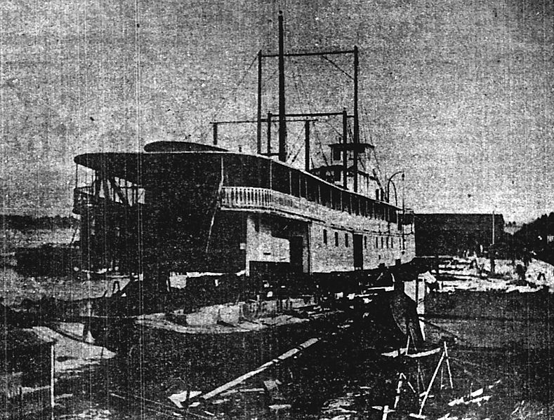 File:Telephone (sternwheeler) under reconstruction June 1903.jpg