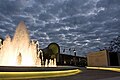 Hagler Center fountain at night