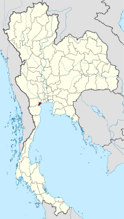 Karte von Thailand mit der Provinz Samut Songkhram hervorgehoben