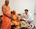 The Chief Prelate of the Asgiri Chapter of the Siam Sector, Most Venerable Warakagoda Sri Gnanarathana Mahanayake Thero with Buddhika Sanjeewa.jpg