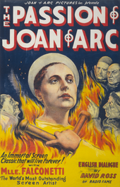 The poster for Dreyer's The Passion of Joan of Arc The Passion of Joan of Arc (1928) English Poster.png