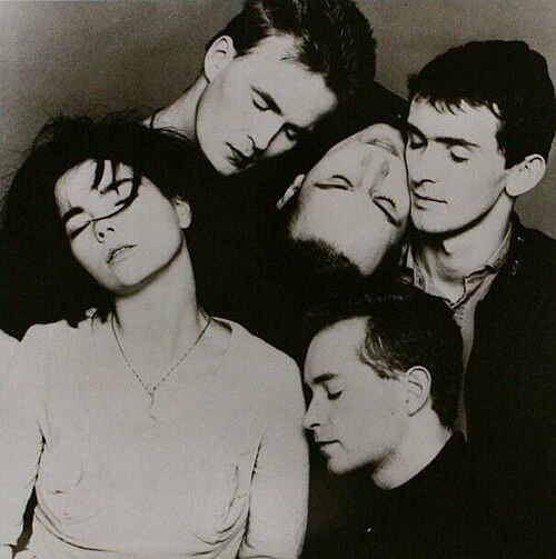 Björk in a publicity photo with The Sugarcubes in 1988