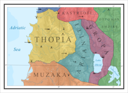 Domains of the Thopia, between 1385–1392