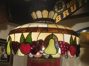 Tiffany ceiling light from the Cheers pub in Boston.