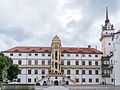 Individual monument of the totality of the Electoral Residence Torgau (see also totality 09306423): Castle complex with four building wings (A – D) arranged irregularly around a courtyard, bear pit or kennel (castle moat) as well as various enclosing and retaining walls