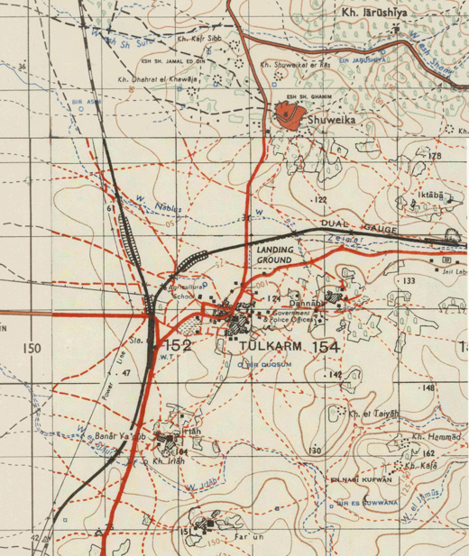 De regio rond Toelkarem, 1940