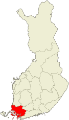 Kart over Landskapet Egentliga Finland